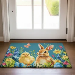 Easter Bunny Doormat Floor Mats Washable Rugs Kitchen Mat Non-Slip Oil Proof Rug Indoor Outdoor Mat Bedroom Decor Bathroom Mat Entrance Rug