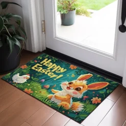 Easter Bunny Doormat Floor Mats Washable Rugs Kitchen Mat Non-Slip Oil Proof Rug Indoor Outdoor Mat Bedroom Decor Bathroom Mat Entrance Rug
