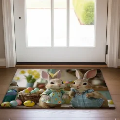 Easter Bunny Doormat Floor Mats Washable Rugs Kitchen Mat Non-Slip Oil Proof Rug Indoor Outdoor Mat Bedroom Decor Bathroom Mat Entrance Rug