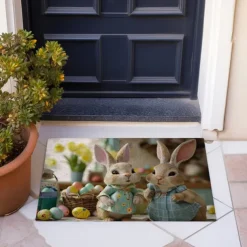 Easter Bunny Doormat Floor Mats Washable Rugs Kitchen Mat Non-Slip Oil Proof Rug Indoor Outdoor Mat Bedroom Decor Bathroom Mat Entrance Rug