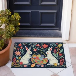 Easter Bunny Doormat Floor Mats Washable Rugs Kitchen Mat Non-Slip Oil Proof Rug Indoor Outdoor Mat Bedroom Decor Bathroom Mat Entrance Rug Folk Art