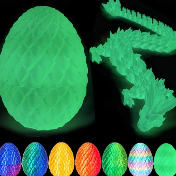 Easter 3D Printed Dragon Egg, Mystery Crystal Dragon Egg Fidget Toys Surprise, Easter Eggs Articulated Crystal Dragon Eggs with Dragon Inside