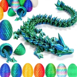 Easter 3D Printed Dragon Egg, Mystery Crystal Dragon Egg Fidget Toys Surprise, Easter Eggs Articulated Crystal Dragon Eggs with Dragon Inside