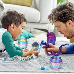 Easter 3D Printed Dragon Egg, Mystery Crystal Dragon Egg Fidget Toys Surprise, Easter Eggs Articulated Crystal Dragon Eggs with Dragon Inside