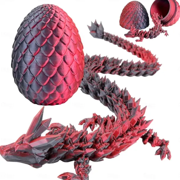 Easter 3D Printed Dragon Egg, Mystery Crystal Dragon Egg Fidget Toys Surprise, Easter Eggs Articulated Crystal Dragon Eggs with Dragon Inside