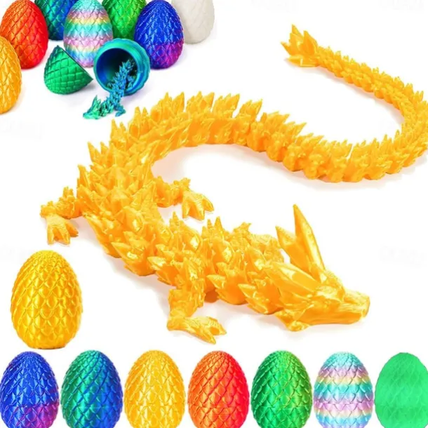 Easter 3D Printed Dragon Egg, Mystery Crystal Dragon Egg Fidget Toys Surprise, Easter Eggs Articulated Crystal Dragon Eggs with Dragon Inside