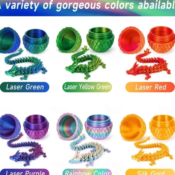 Easter 3D Printed Dragon Egg, Mystery Crystal Dragon Egg Fidget Toys Surprise, Easter Eggs Articulated Crystal Dragon Eggs with Dragon Inside