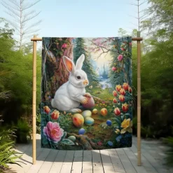 Easter Day Bunny Rabbit Pattern Throws Blanket Flannel Throw Blankets Warm All Seasons Gifts Big Blanket