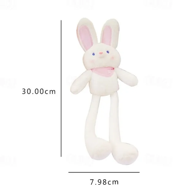 Easter Gift for Kids Pull Up Rabbit Plush Toy,Easter Bunny Pull-up Toys,nteractive Stretchy Design Funny Rabbit Keychain Plush Rabbit Toy,12" Pull up Rabbit Pendant for Birthdays