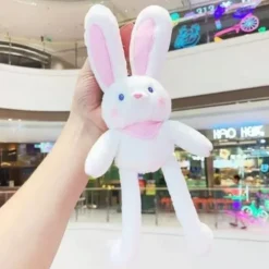 Easter Gift for Kids Pull Up Rabbit Plush Toy,Easter Bunny Pull-up Toys,nteractive Stretchy Design Funny Rabbit Keychain Plush Rabbit Toy,12