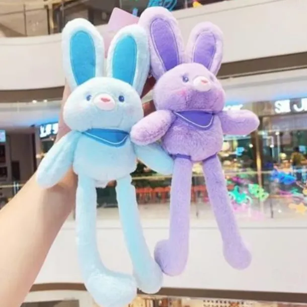 Easter Gift for Kids Pull Up Rabbit Plush Toy,Easter Bunny Pull-up Toys,nteractive Stretchy Design Funny Rabbit Keychain Plush Rabbit Toy,12" Pull up Rabbit Pendant for Birthdays