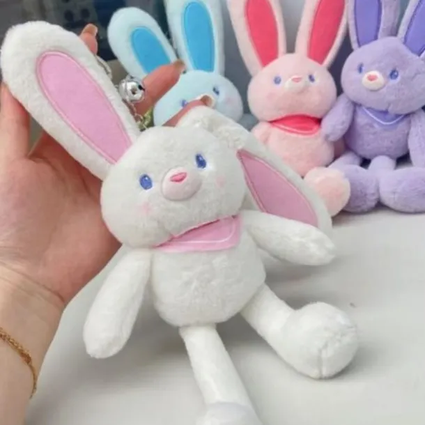 Easter Gift for Kids Pull Up Rabbit Plush Toy,Easter Bunny Pull-up Toys,nteractive Stretchy Design Funny Rabbit Keychain Plush Rabbit Toy,12" Pull up Rabbit Pendant for Birthdays