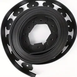 Easy Install Black PE Plastic Garden Edging Kit with Stakes - Durable Lawn Border for Landscape & Grass Separation