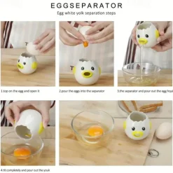 Easy-to-Use Ceramic Egg Separator for Perfectly Separated Yolks and Whites - Perfect for Baking and Kitchen Use