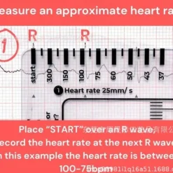 ECG 7 Step Ruler, ECG Ruler Plastic Ruler Measuring Tool, ECG 7 Step Ruler for ECG/EKG Interpretation, Transparent EKG Calipers Measuring Tool, Follow a 7 Step Plan