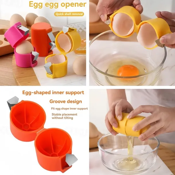 Egg Opener, Durable Egg Cracker, Egg Topper Cracker, Creative Egg Cracker Tool For Raw Eggs, Easy Kitchen Accessories, Quick Kitchen Utensils For Raw Egg, Cooking, Camping