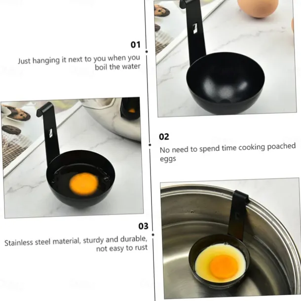 Egg Poacher with Stainless Steel Poached Egg Maker Non-Stick Perfect Poached Eggs Cups Egg Poaching Cups for Cooking Breakfast Eggs
