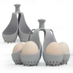 Egg Poachers - Silicone Egg Boiling Gadget, Hard Boiled Egg Holder, Egg Poaching Cups, Makes Hard or Soft Boiled Eggs, Kitchen Egg Storage Rack