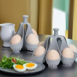 Egg Poachers - Silicone Egg Boiling Gadget, Hard Boiled Egg Holder, Egg Poaching Cups, Makes Hard or Soft Boiled Eggs, Kitchen Egg Storage Rack