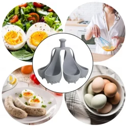 Egg Poachers - Silicone Egg Boiling Gadget, Hard Boiled Egg Holder, Egg Poaching Cups, Makes Hard or Soft Boiled Eggs, Kitchen Egg Storage Rack