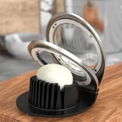 Egg Slicer, BIBURY Egg Slicer for Hard Boiled Eggs, Egg Cutter Heavy Duty for Strawberry Fruit Garnish Slicer, Stainless Steel Wire with 3 Slicing Styles, Easy to Clean