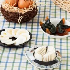 Egg Slicer, BIBURY Egg Slicer for Hard Boiled Eggs, Egg Cutter Heavy Duty for Strawberry Fruit Garnish Slicer, Stainless Steel Wire with 3 Slicing Styles, Easy to Clean
