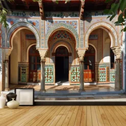 Eid Mubarak Ramadan Hanging Tapestry Inside Mosque Wall Art Large Tapestry Mural Decor Photograph Backdrop Blanket Curtain Home Bedroom Living Room Decoration