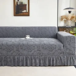 Elastic Jacquard Fabric Style of Skirt Sofa Cover Stretch Couch Cover Sectional L Shape Sofa Slipcover Corner Case for Living Room 1/2/3/4 Seat