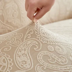 Elastic Jacquard Fabric Style of Skirt Sofa Cover Stretch Couch Cover Sectional L Shape Sofa Slipcover Corner Case for Living Room 1/2/3/4 Seat