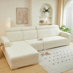 Elastic Jacquard Fabric Sofa Cover Stretch Couch Cover Sectional L Shape Sofa Slipcover Corner Case for Living Room 1/2/3/4 Seat
