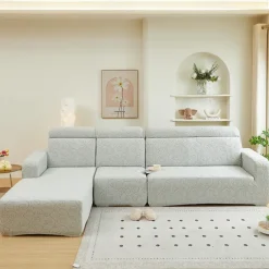Elastic Jacquard Fabric Sofa Cover Stretch Couch Cover Sectional L Shape Sofa Slipcover Corner Case for Living Room 1/2/3/4 Seat