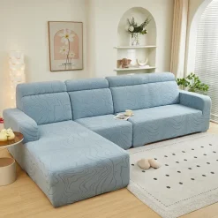 Elastic Jacquard Fabric Sofa Cover Stretch Couch Cover Sectional L Shape Sofa Slipcover Corner Case for Living Room 1/2/3/4 Seat