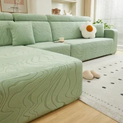 Elastic Jacquard Fabric Sofa Cover Stretch Couch Cover Sectional L Shape Sofa Slipcover Corner Case for Living Room 1/2/3/4 Seat