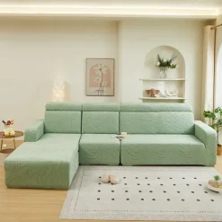 Elastic Jacquard Fabric Sofa Cover Stretch Couch Cover Sectional L Shape Sofa Slipcover Corner Case for Living Room 1/2/3/4 Seat