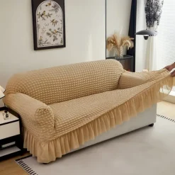 Elastic Jacquard Fabric Sofa Cover Stretch Couch Cover Sectional L Shape Sofa Slipcover Corner Case for Living Room 1/2/3/4 Seat