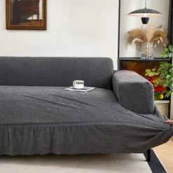 Elastic Jacquard Fabric Style of Skirt Sofa Cover Stretch Couch Cover Sectional L Shape Sofa Slipcover Corner Case for Living Room 1/2/3/4 Seat