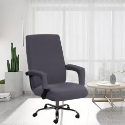 Elastic Office Chair Cover Computer Chair Cover Modern and Simple Fleece Cover Computer Chair Cover Armrest Seat Cover