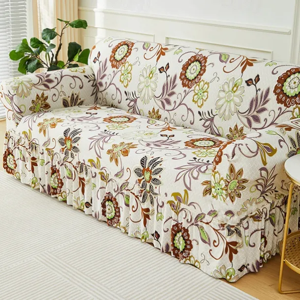 Elastic Sofa Cover Full Cover Nordic Style Sofa Cover Non-slip Fabric Skirt Sofa Cover