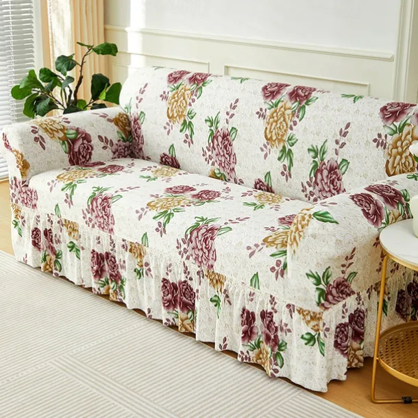 Elastic Sofa Cover Full Cover Nordic Style Sofa Cover Non-slip Fabric Skirt Sofa Cover