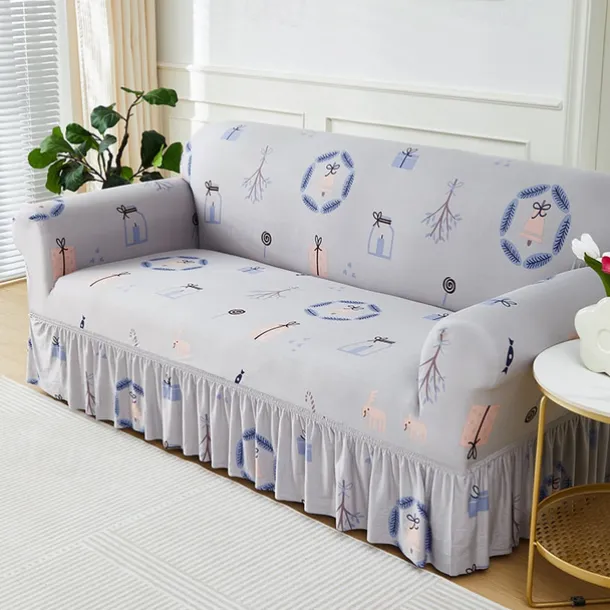 Elastic Sofa Cover Full Cover Nordic Style Sofa Cover Non-slip Fabric Skirt Sofa Cover