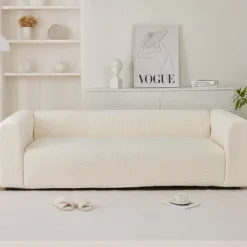 Elastic Sofa Cover Full Cover, Anti-Cat Scratch Thickened Creamy Style for Durable Furniture Protection Suitable for All Seasons and Sofa Types