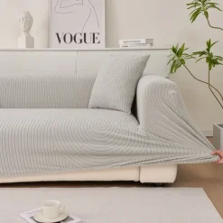 Elastic Sofa Cover Full Cover, Anti-Cat Scratch Thickened Creamy Style for Durable Furniture Protection Suitable for All Seasons and Sofa Types