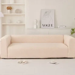 Elastic Sofa Cover Full Cover, Anti-Cat Scratch Thickened Creamy Style for Durable Furniture Protection Suitable for All Seasons and Sofa Types