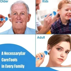 Electric Ear Suction Device,Portable Comfortable Efficient Automatic Electric Vacuum Soft Ear Pick Ear Cleaner Easy Earwax Remover Soft Prevent Ear-Pick Clean Tools Set for Adults Kids