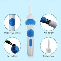 Electric Ear Suction Device,Portable Comfortable Efficient Automatic Electric Vacuum Soft Ear Pick Ear Cleaner Easy Earwax Remover Soft Prevent Ear-Pick Clean Tools Set for Adults Kids