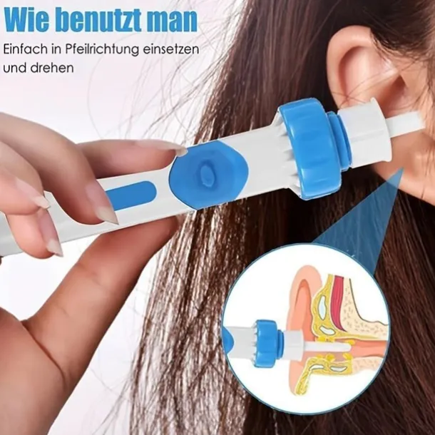 Electric Ear Suction Device,Portable Comfortable Efficient Automatic Electric Vacuum Soft Ear Pick Ear Cleaner Easy Earwax Remover Soft Prevent Ear-Pick Clean Tools Set for Adults Kids