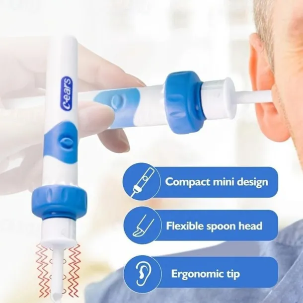 Electric Ear Suction Device,Portable Comfortable Efficient Automatic Electric Vacuum Soft Ear Pick Ear Cleaner Easy Earwax Remover Soft Prevent Ear-Pick Clean Tools Set for Adults Kids