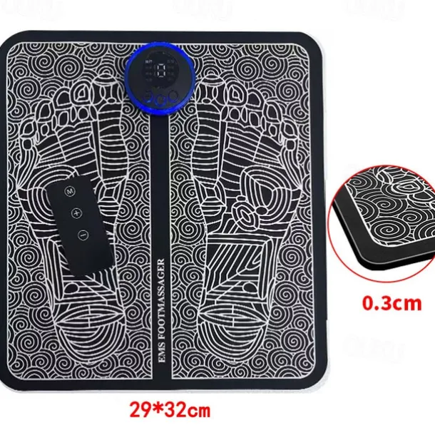 Electric EMS Foot Massager, Pad Remote Controlable & Rechargeable Pain Relief Relaxation Foot Acupoint Massage Pad Muscle Stimulation Improve Blood Circulation Gifts For Home Office Holiday