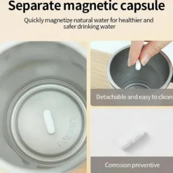 Electric Magnetic Mug Self Stirring Coffee Mug 13oz, Rechargeable Auto Mixing Mug with LED Temperature Display, SUS 304 Stainless Steel, Spill-Proof Lid, for Home, Office, Travel, Gift for Coffee Love
