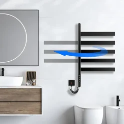Electric Towel Warmers Radiator, Wall-Mounted Electric Towel Rack, 180° Rotation Smart Constant Temperature Towel Warmer, Heated Radiator Bathroom Accessories, Electric Towel Dryer